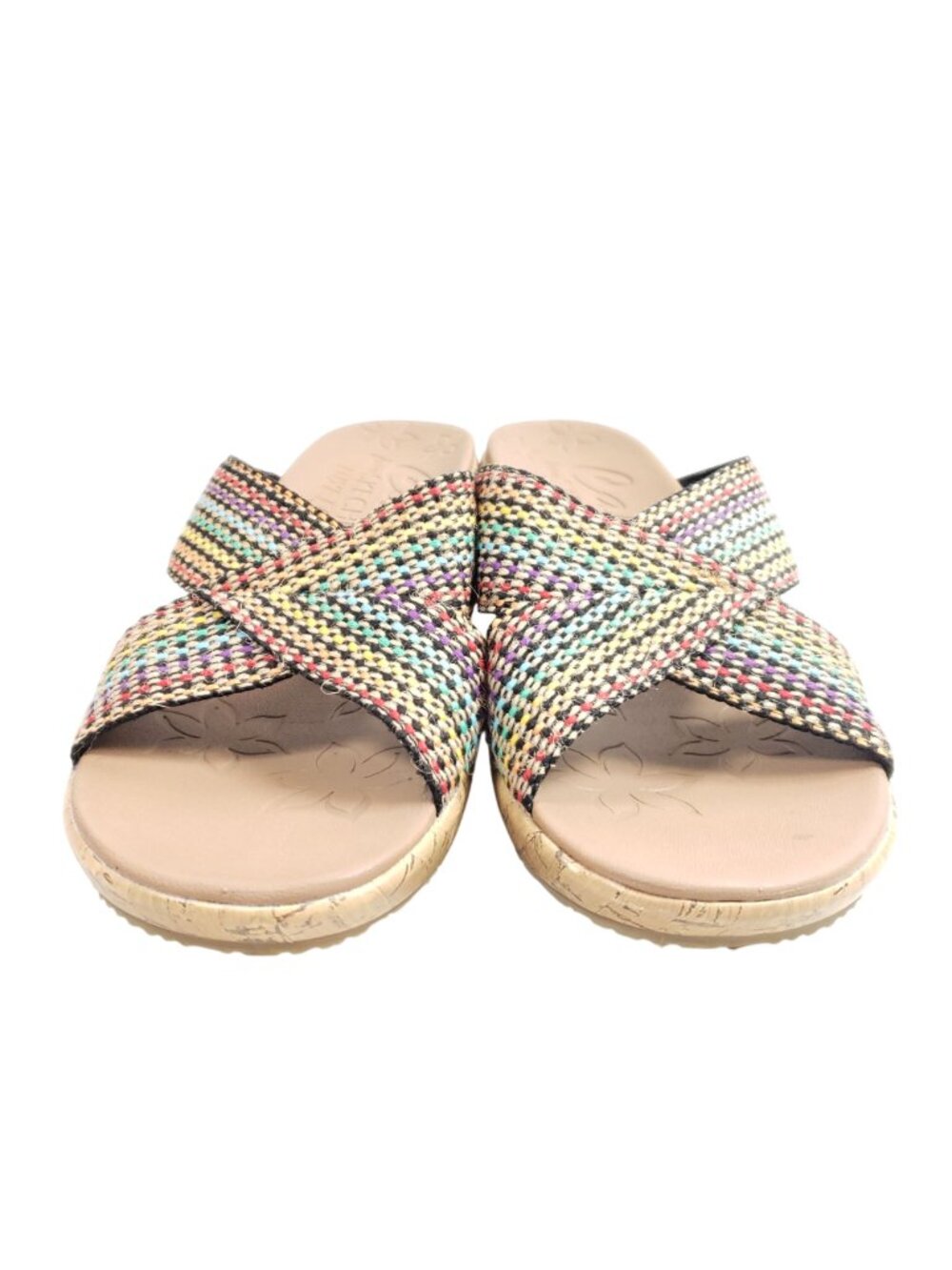 Skechers Cali Luxe Foam Womens Size 9 Wide Beverlee Multicolor Wedge Sandals - Picture 6 of 9